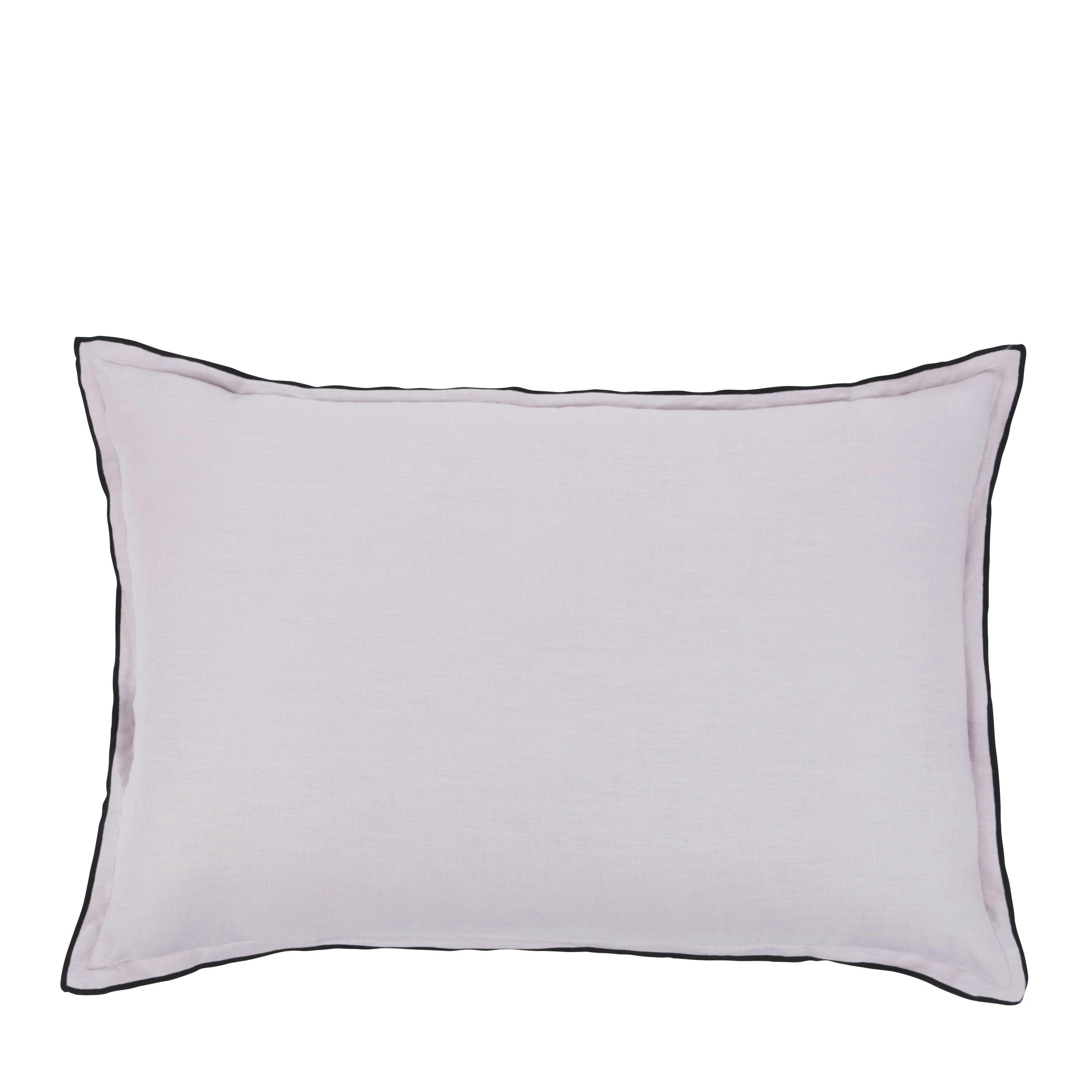 - Coussin en lin lavé rose lilas 40x60