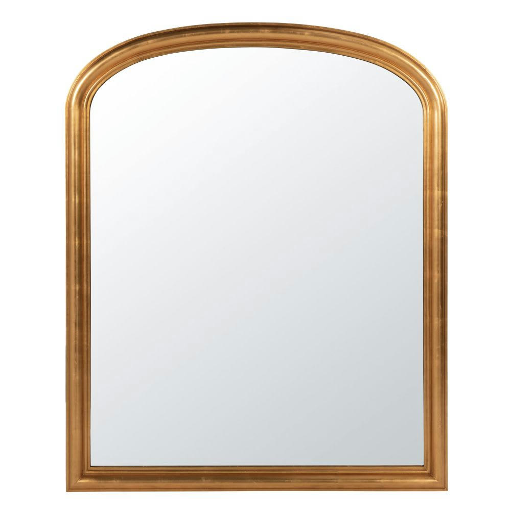 LUXURY - Miroir rectangulaire à moulures dorées 115x140