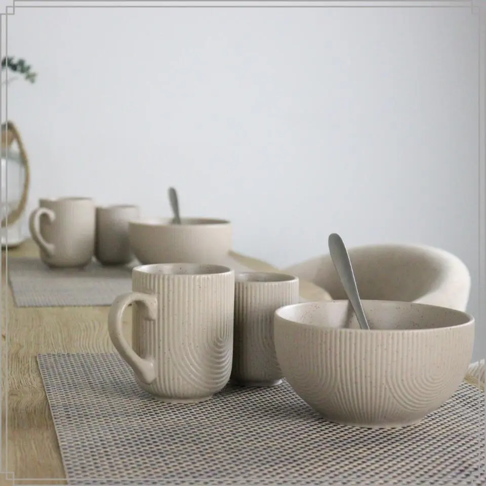 OTIX Koffiekopjes Met Oor Set van 6 Koffietassen Cappuccino Kop Theemok 300ML...