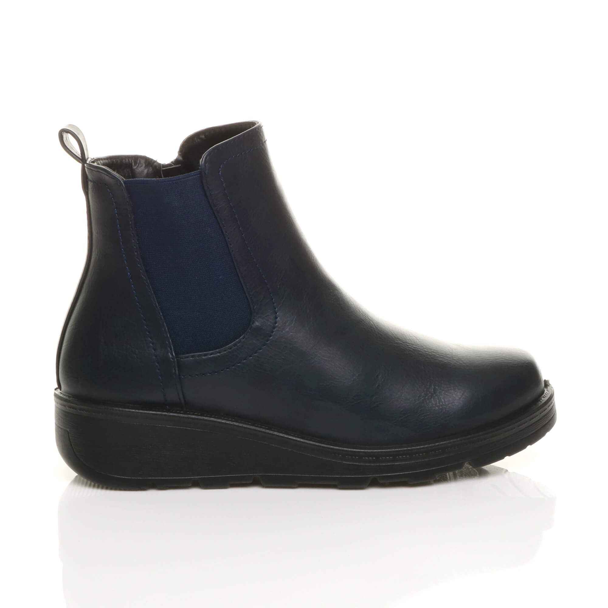 AJVANI Low Wedge Comfort Ankle Chelsea Boots