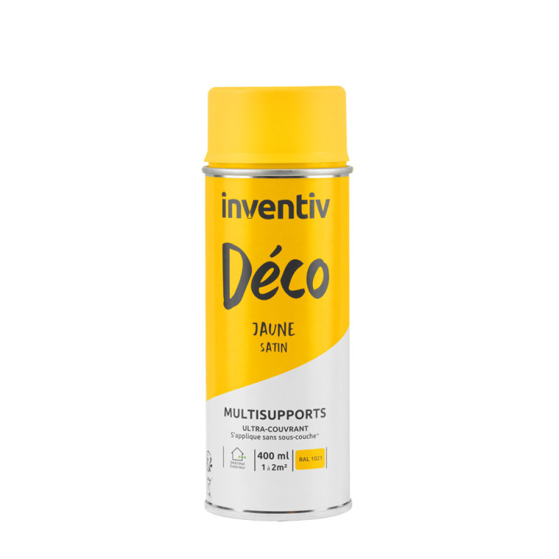 Peinture multisupports Déco jaune satin 0,4 L INVENTIV