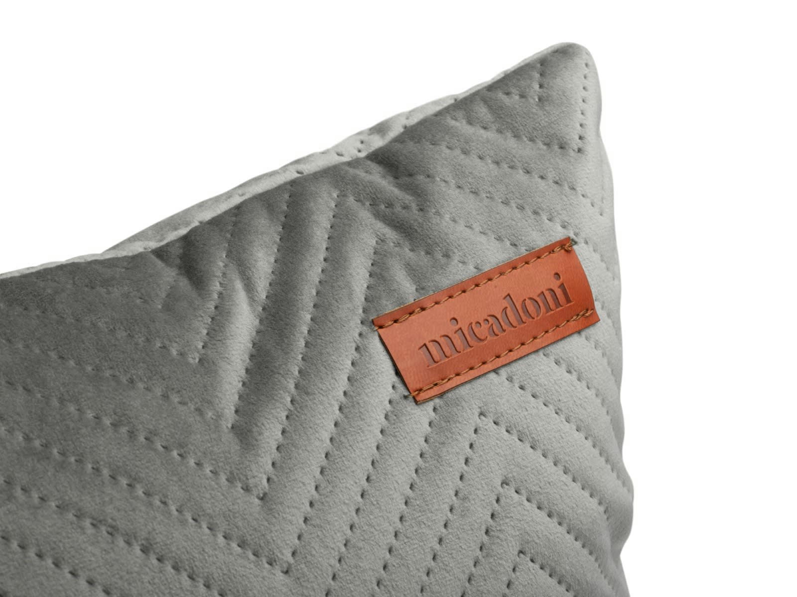 DONA - Coussin en tissu velours gris clair 36x36x16cm