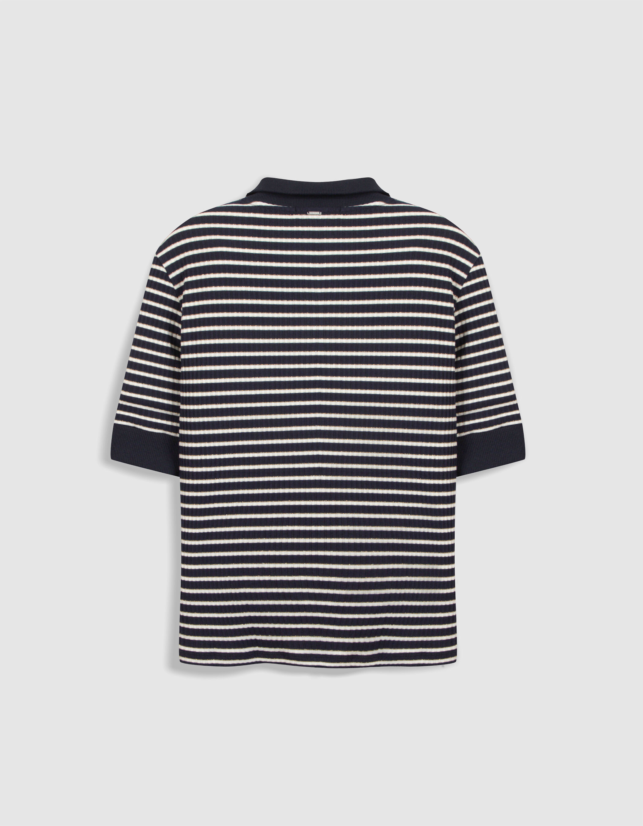 Tee-shirt marinière à col zippé Femme