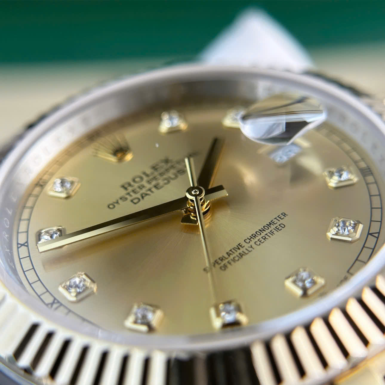 Rolex Datejust SS/YG Plated Champagne Dial CZ Diamonds 41mm Jub Super Clone