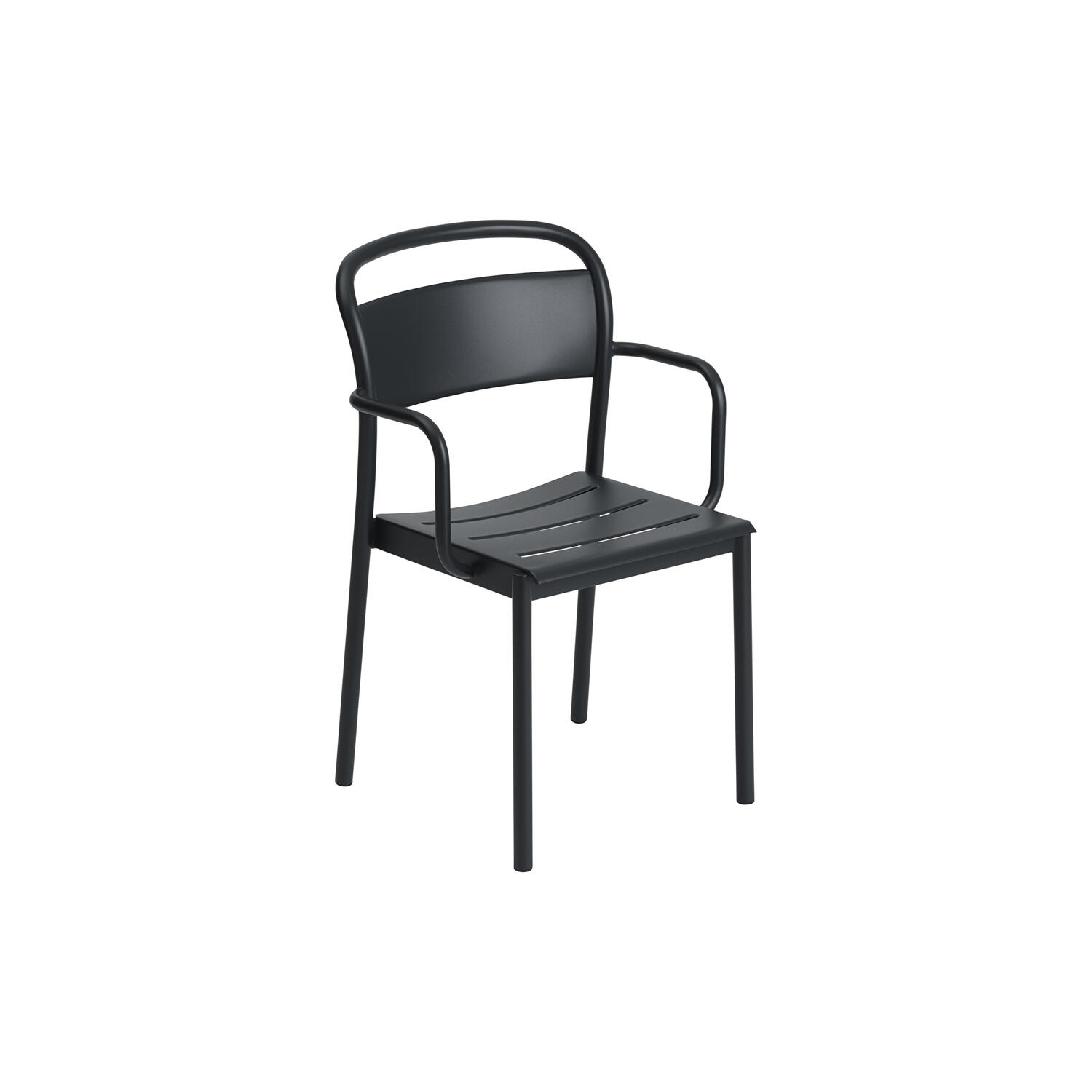 Linear Steel Armchair, anthracite black