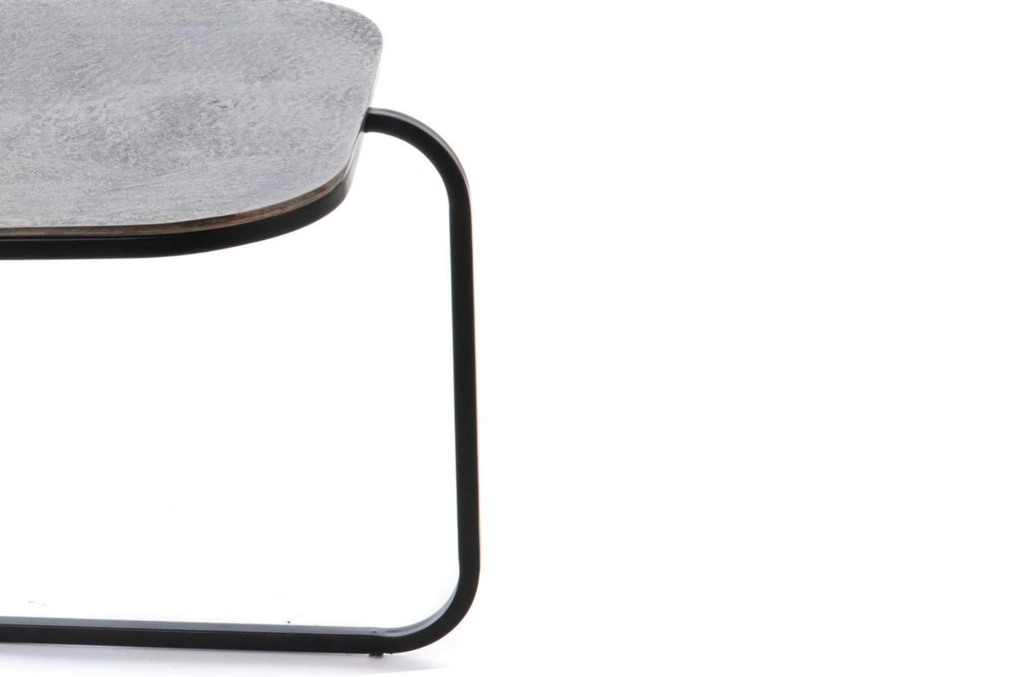 MILES - Table basse rectangulaire en fonte double demi plateau L128