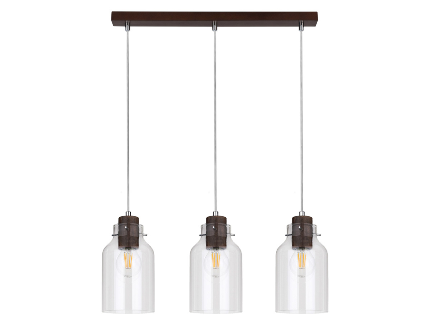 Lampa wisząca Alessandro Wood 3-punktowa drewniana brązowa
