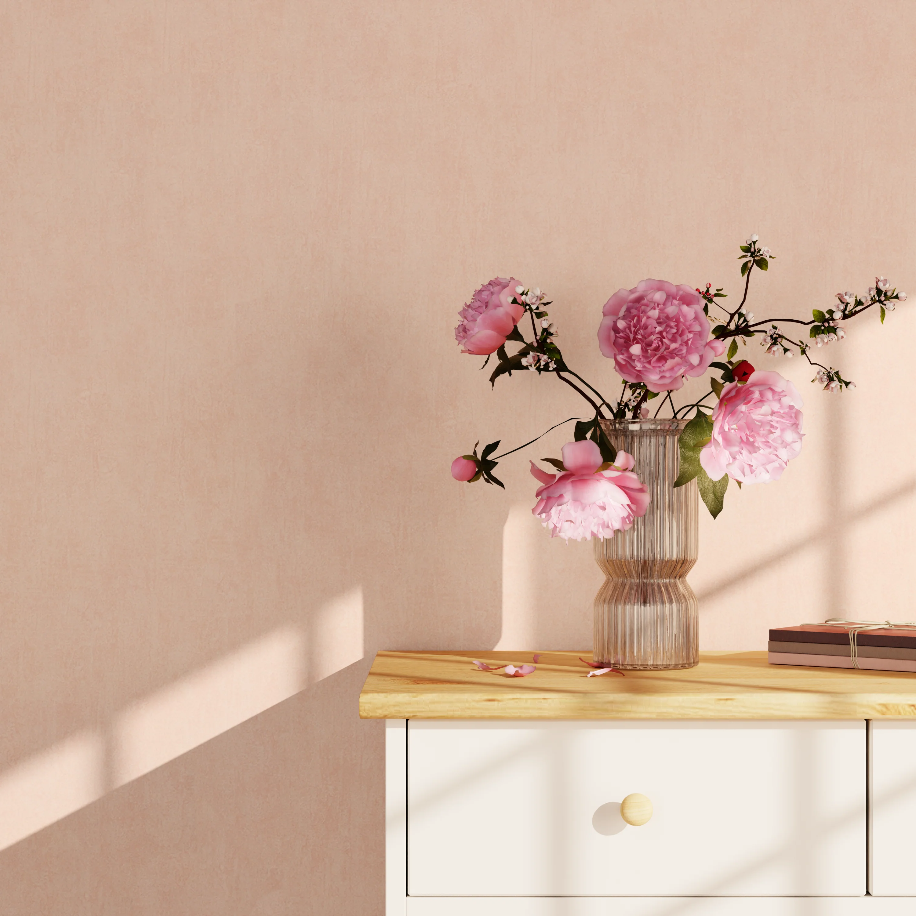 Papier peint intissé SUBLIME coloris rose poudré