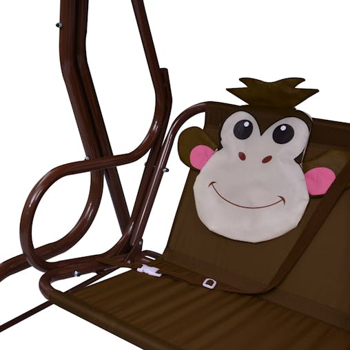 NNEVL Kids Swing Bench Brown 115x75x110 cm Fabric