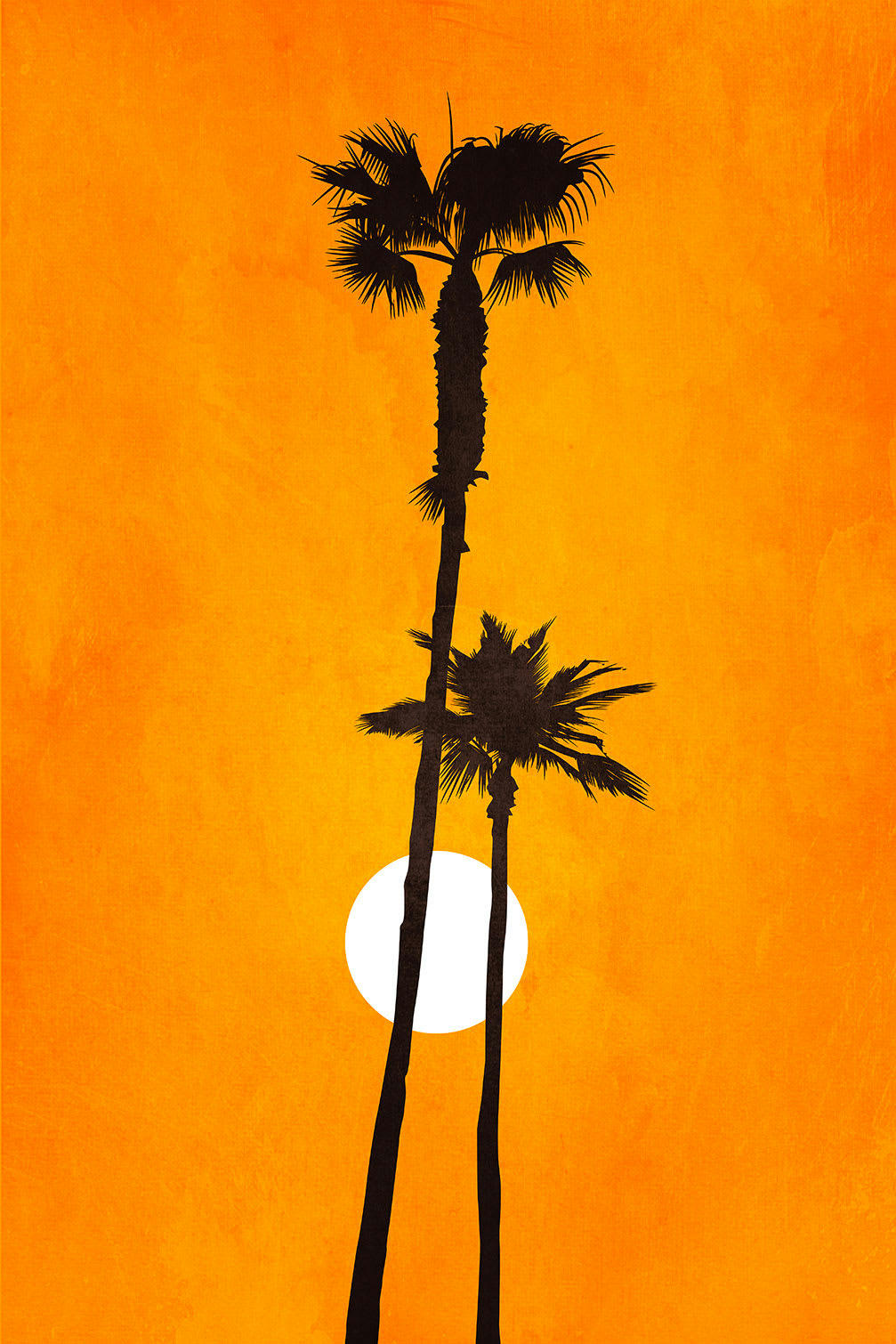 - Tableau scandinave Sunset palm imprimé sur toile 60x90cm