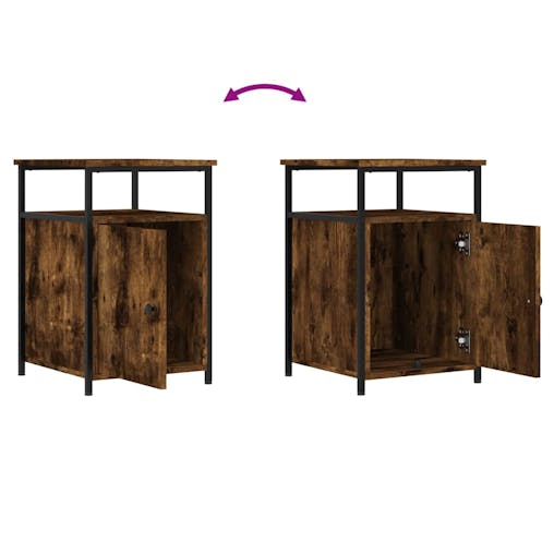 NNEVL Bedside Cabinets 2 pcs Smoked Oak 40x42x60 cm Engineered Wood