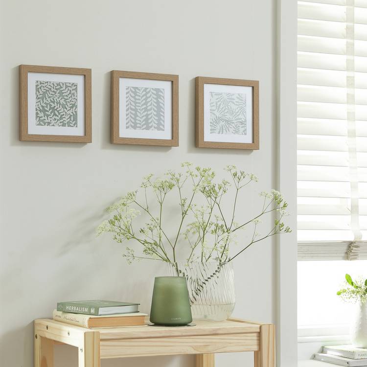 Habitat Oak Effect Wooden 3 Pk Picture Frame - Mixed Sizes
