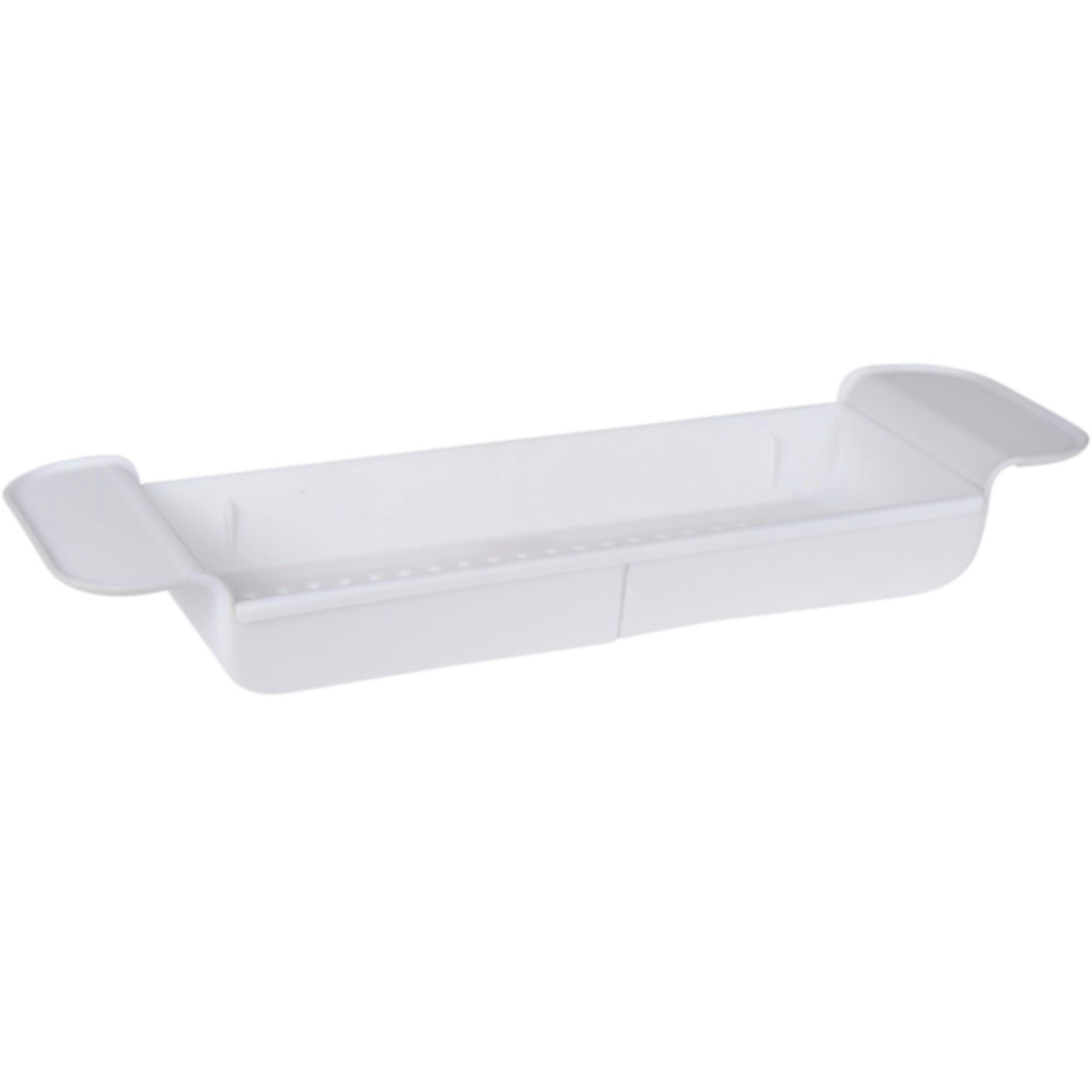 - Pont de baignoire en plastique blanc extensible - 55 à 78cm