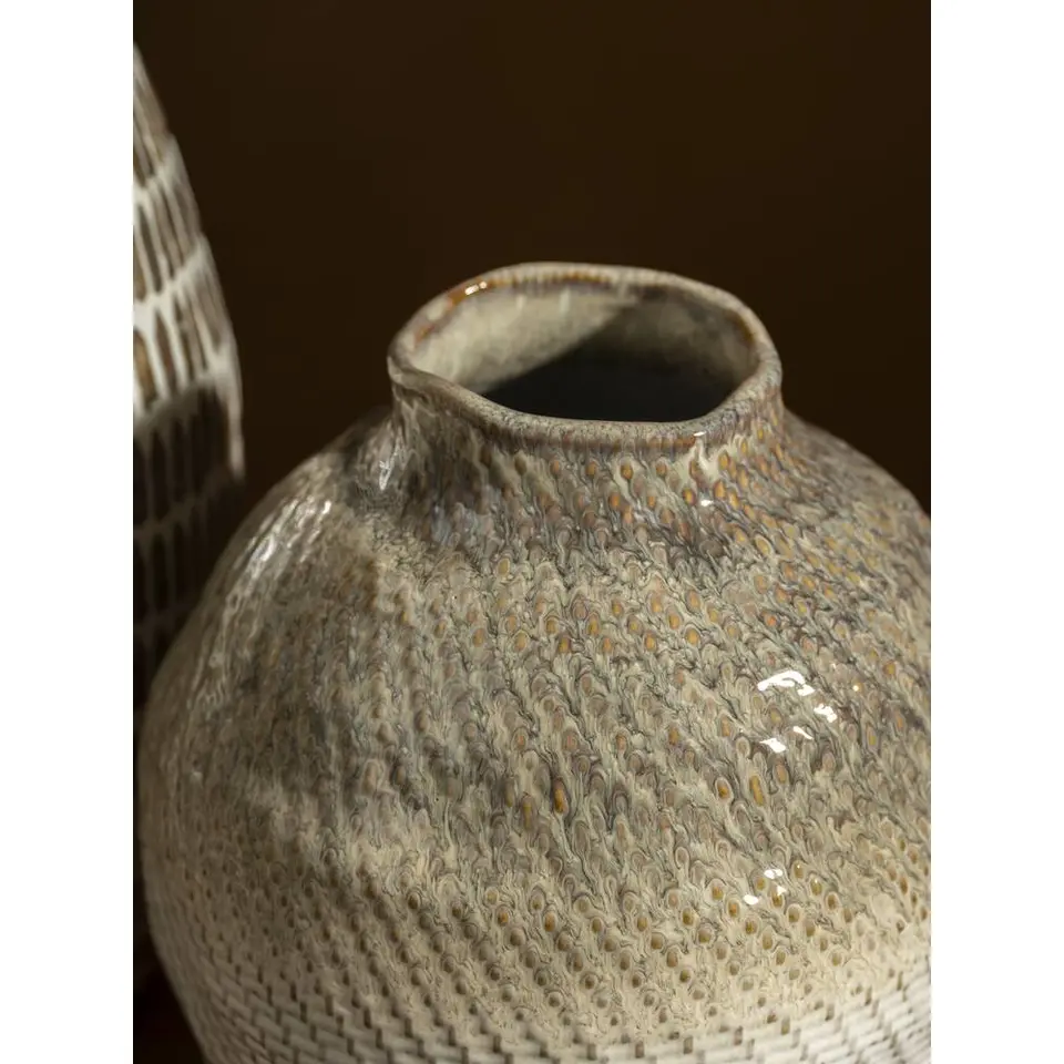 Vaas Bloesem - bruin keramiek - 30,5x&Oslash;26 cm