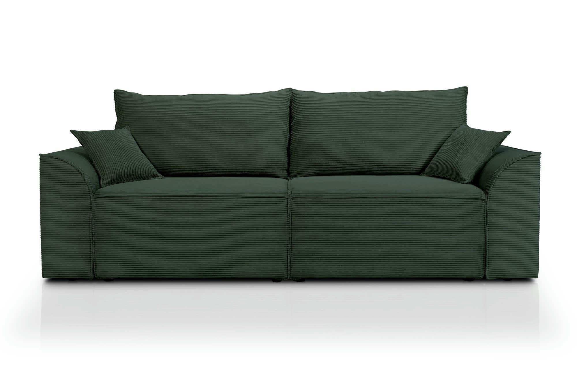 ALPHA - Canapé droit convertible 3 places  en velours côtelé