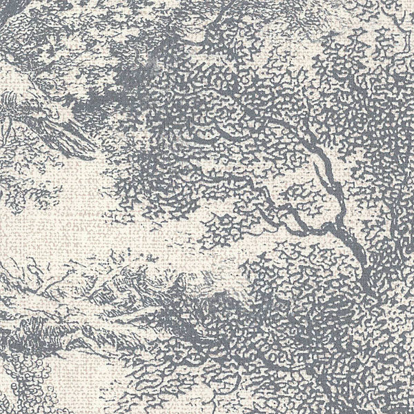 Papier peint vinyle intissé Sejours &Chambres Lutece mat et satiné fôret, toile de jouy bleu l.1005 x l.53 cm