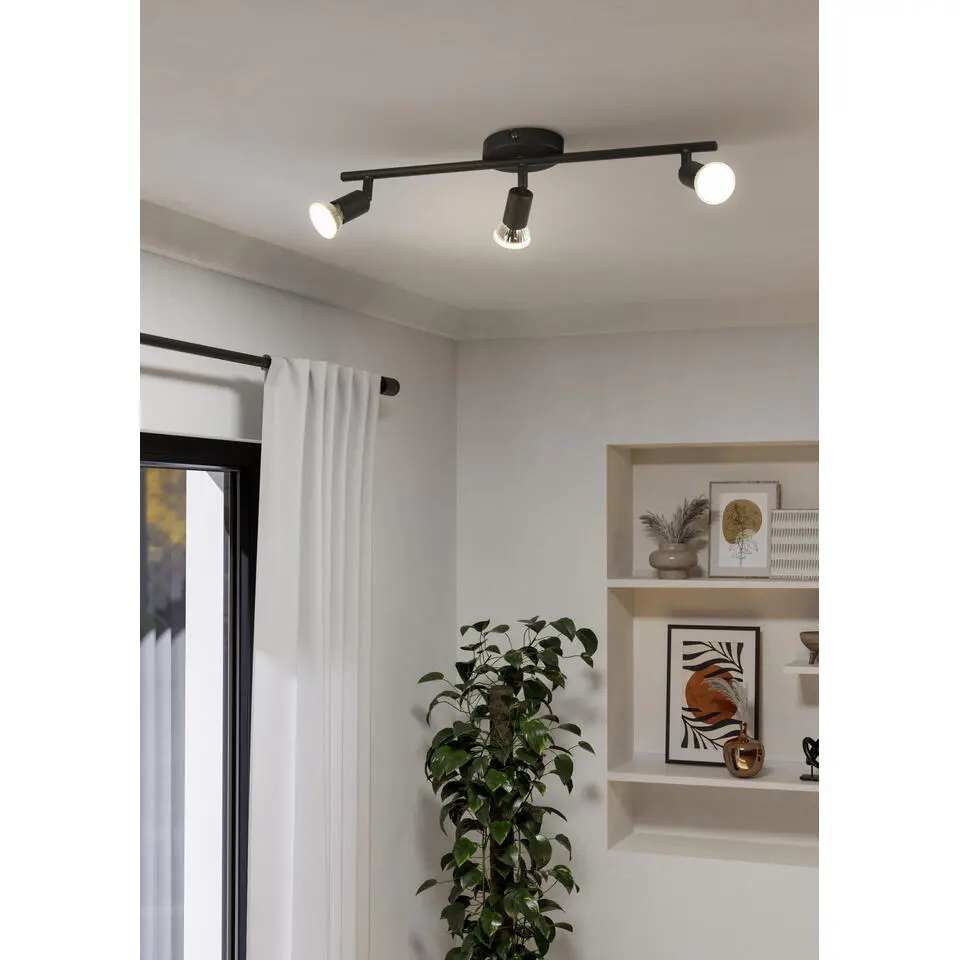 EGLO Buzz-Led Opbouwspot - GU10 - &Oslash; 24 cm - Zwart