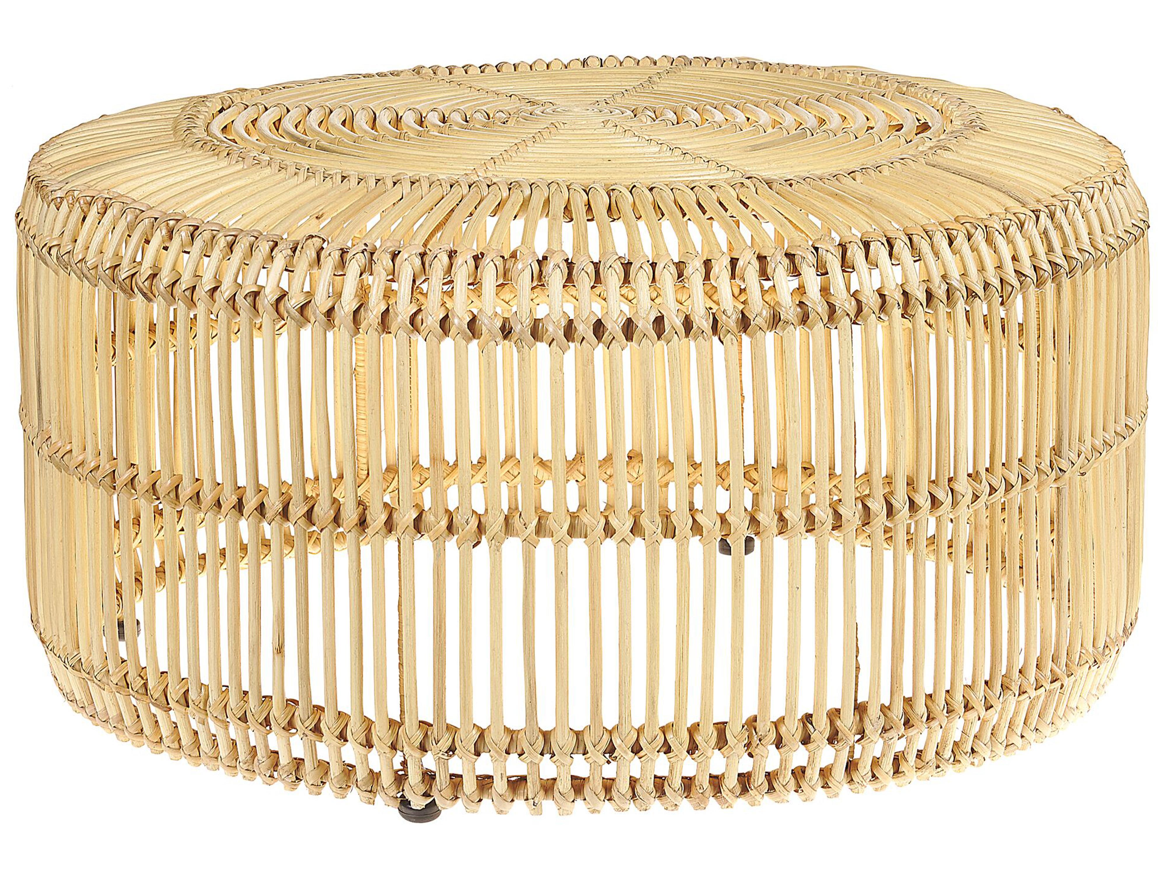 Coffee Table LIMNI Rattan Light Brown