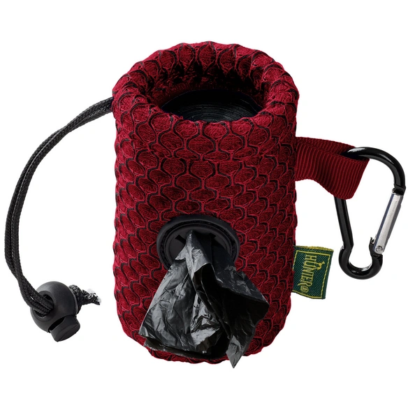 Kotbeutel, für Hunde, Polyester/Kunststoff/Metall, rot