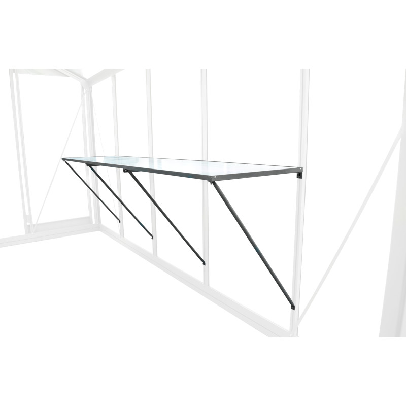 Table de travail universelle en aluminium laqué noir pour serre ACD