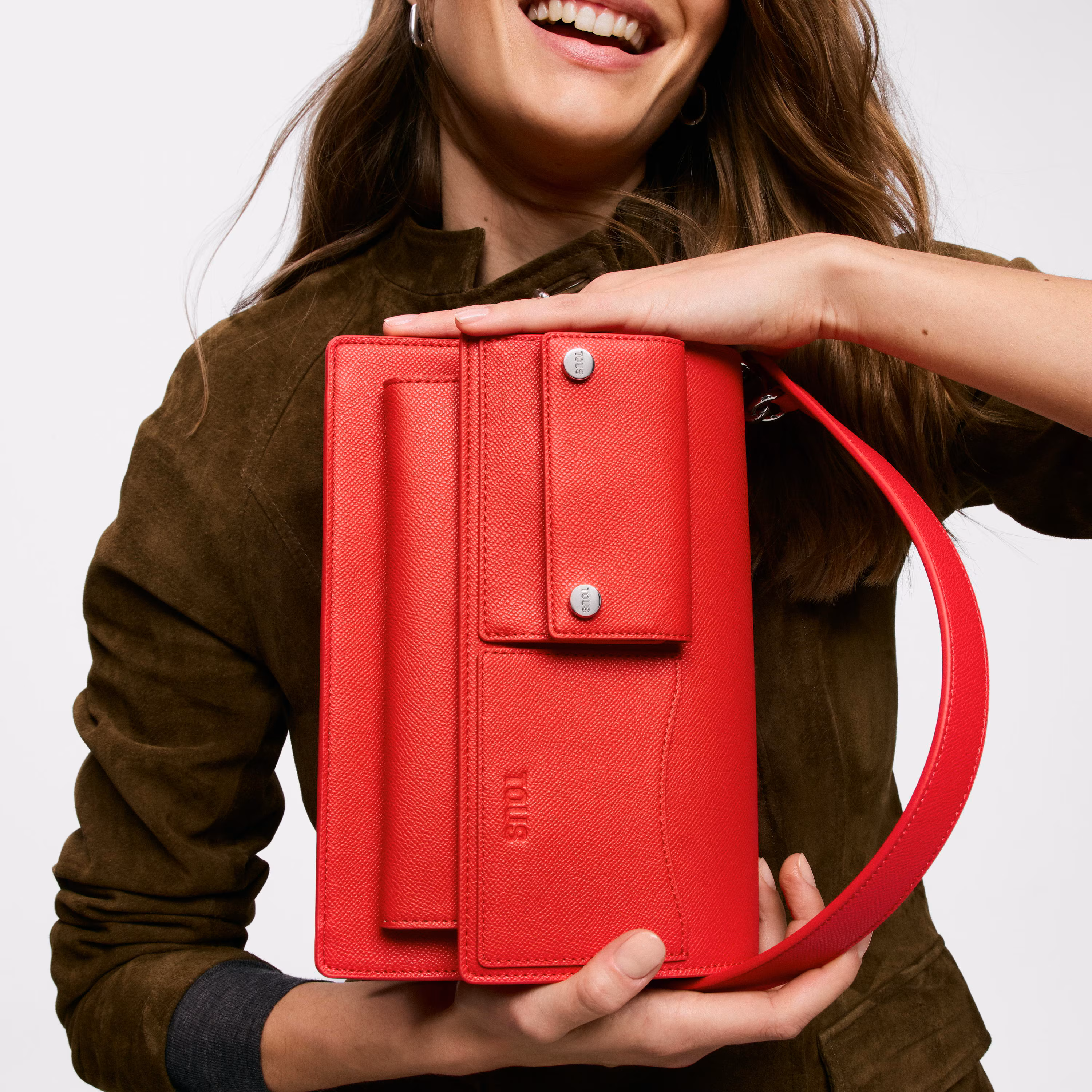 Bandolera mediana rojo Audree Pockets