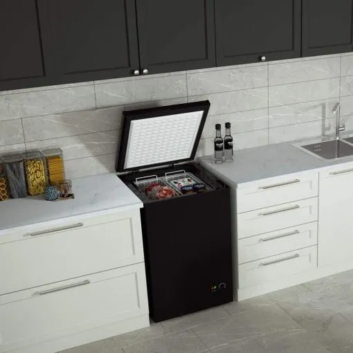 3.5 Cu Ft with 2 Removable Baskets �C Reach In Freezer Chest �C Quiet Compact Freezer �C 7 Temperature Settings �C Black