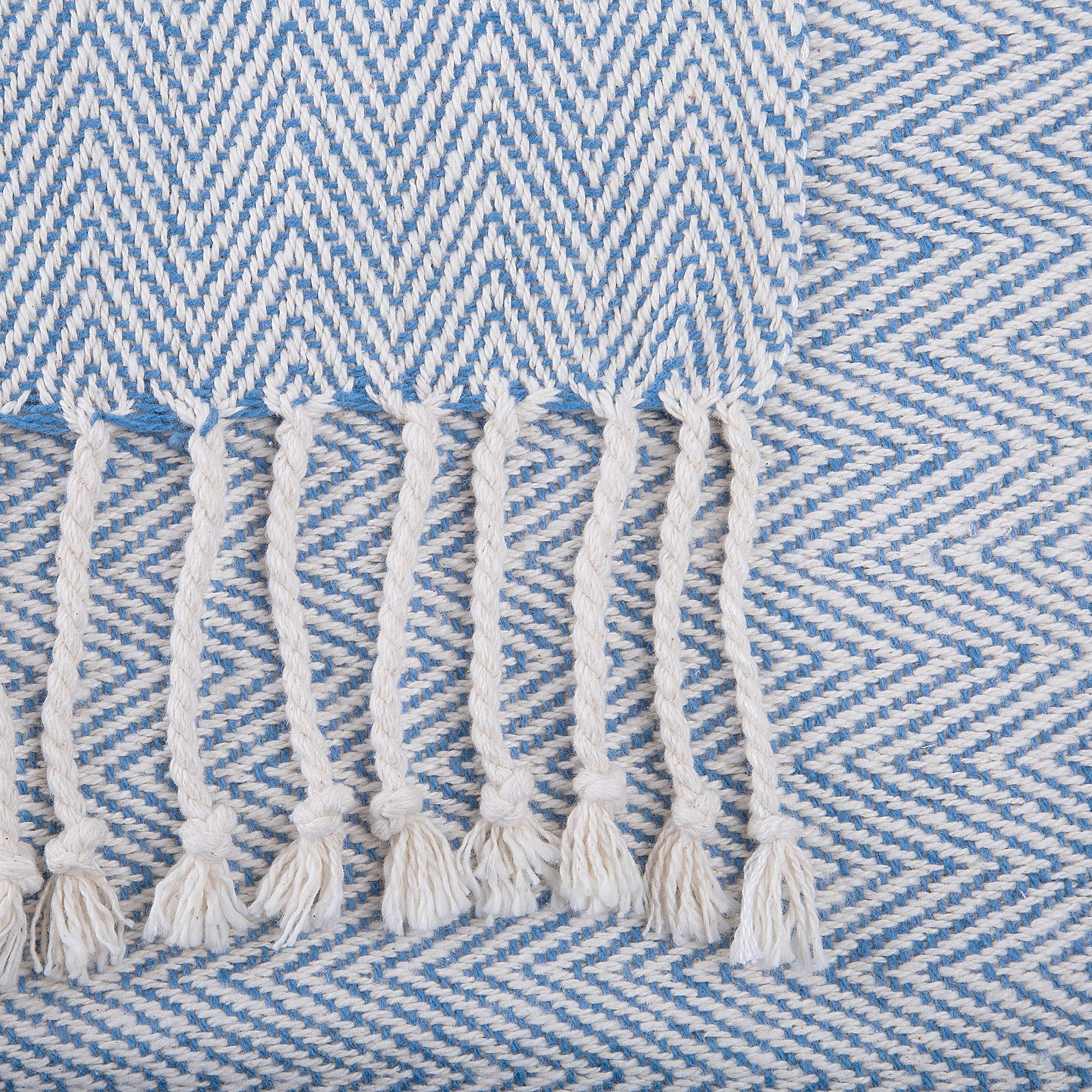 TILMI - Couverture en coton bleu 160x130cm