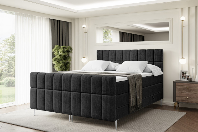 Łóżko kontynentalne - pojemnik, materac, nóżki MIAMI-FS-Z KING 120x200 cm