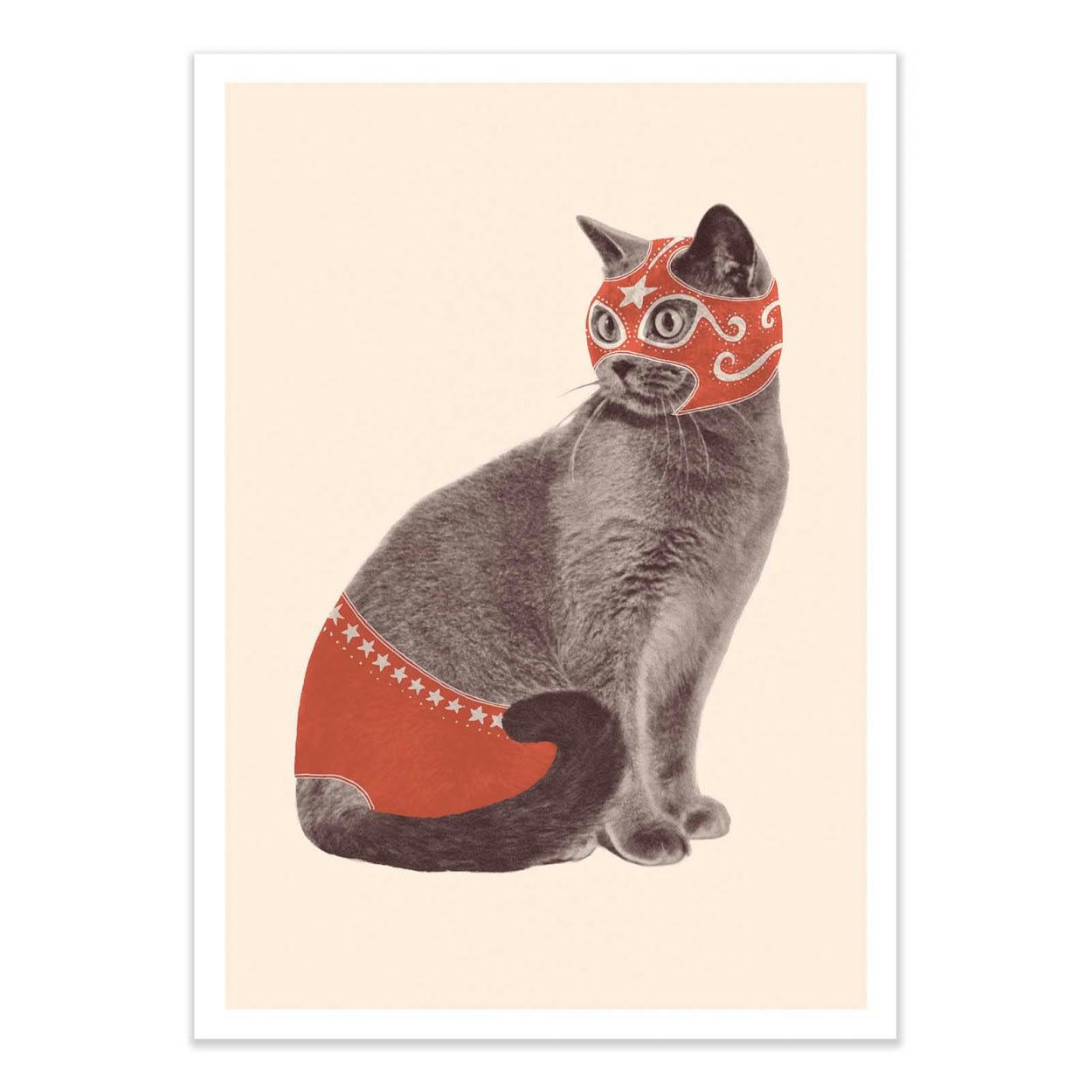FLORENT BODART - CHAT CATCHEUR - Affiche d'art 30 x 40 cm