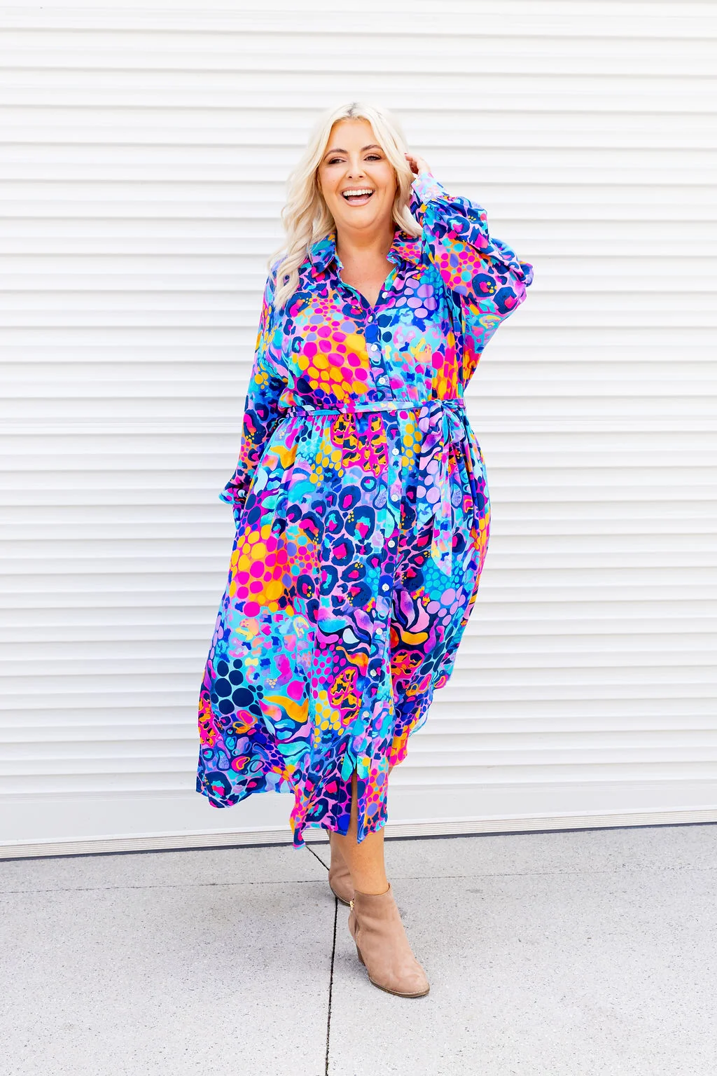 Maddison Midi Dress in Remix by Kasey Rainbow