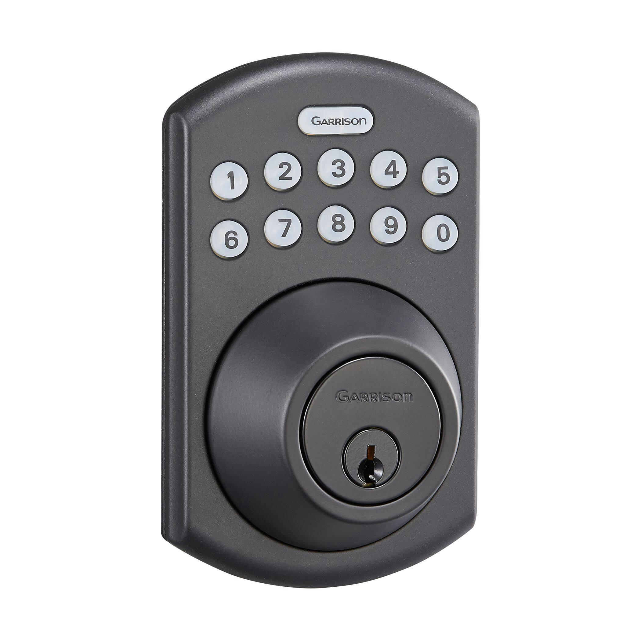 Garrison Electronic Keypad Deadbolt Door Lock, Matte Black