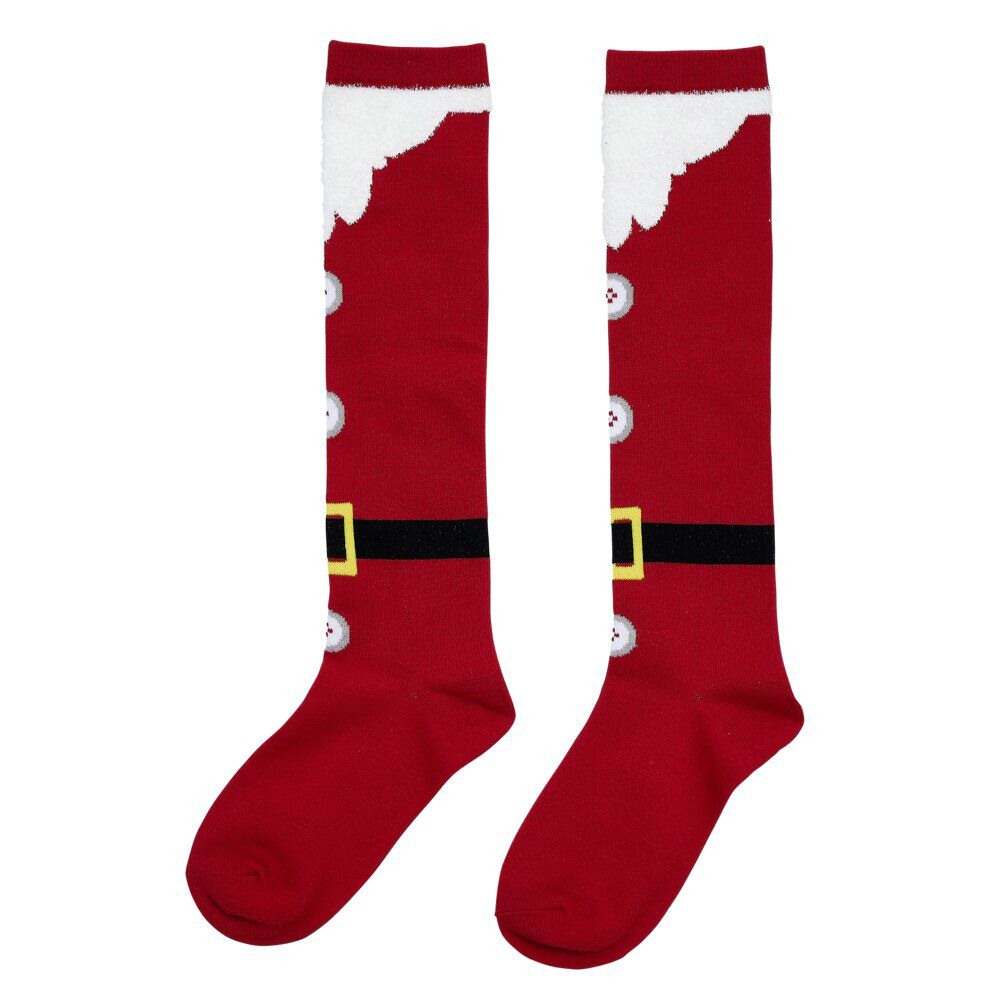 Chaussette de No&euml;l haute rouge et blanc 47cm