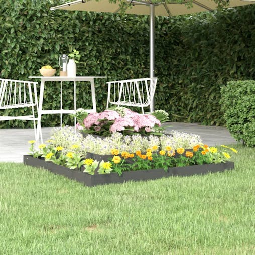 NNEVL Planter Grey 110x110x27 cm Solid Wood Pine