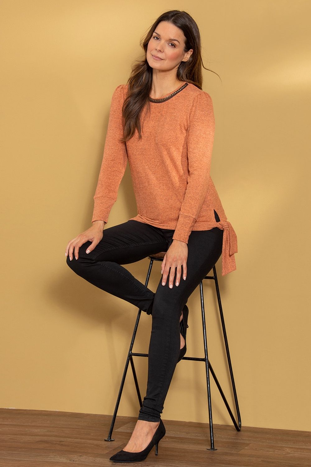 Klass. Embellished Knit Top