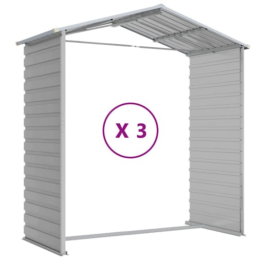 NNEVL Garden Shed Light Grey 191x300x198 cm Galvanised Steel
