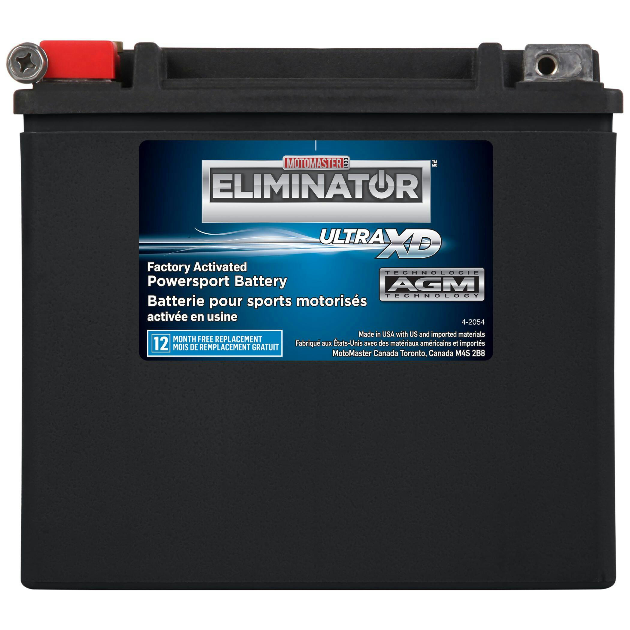 MOTOMASTER ELIMINATOR AGM Factory-Activated Powersports Battery, ETX16