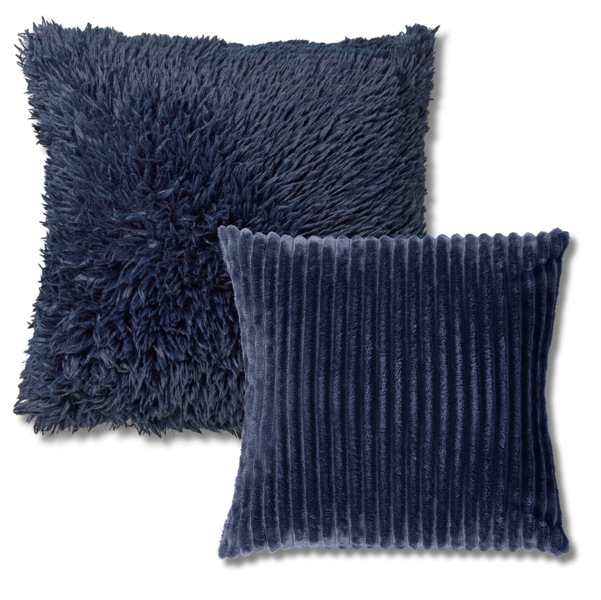 KUSSENSET - 2-delig - Cosy Layers - 60x60 cm, 45x45 cm - inclusief binnenkussens - blauw
