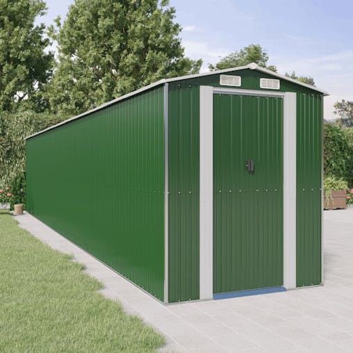 NNEVL Garden Shed Green 192x1021x223 cm Galvanised Steel