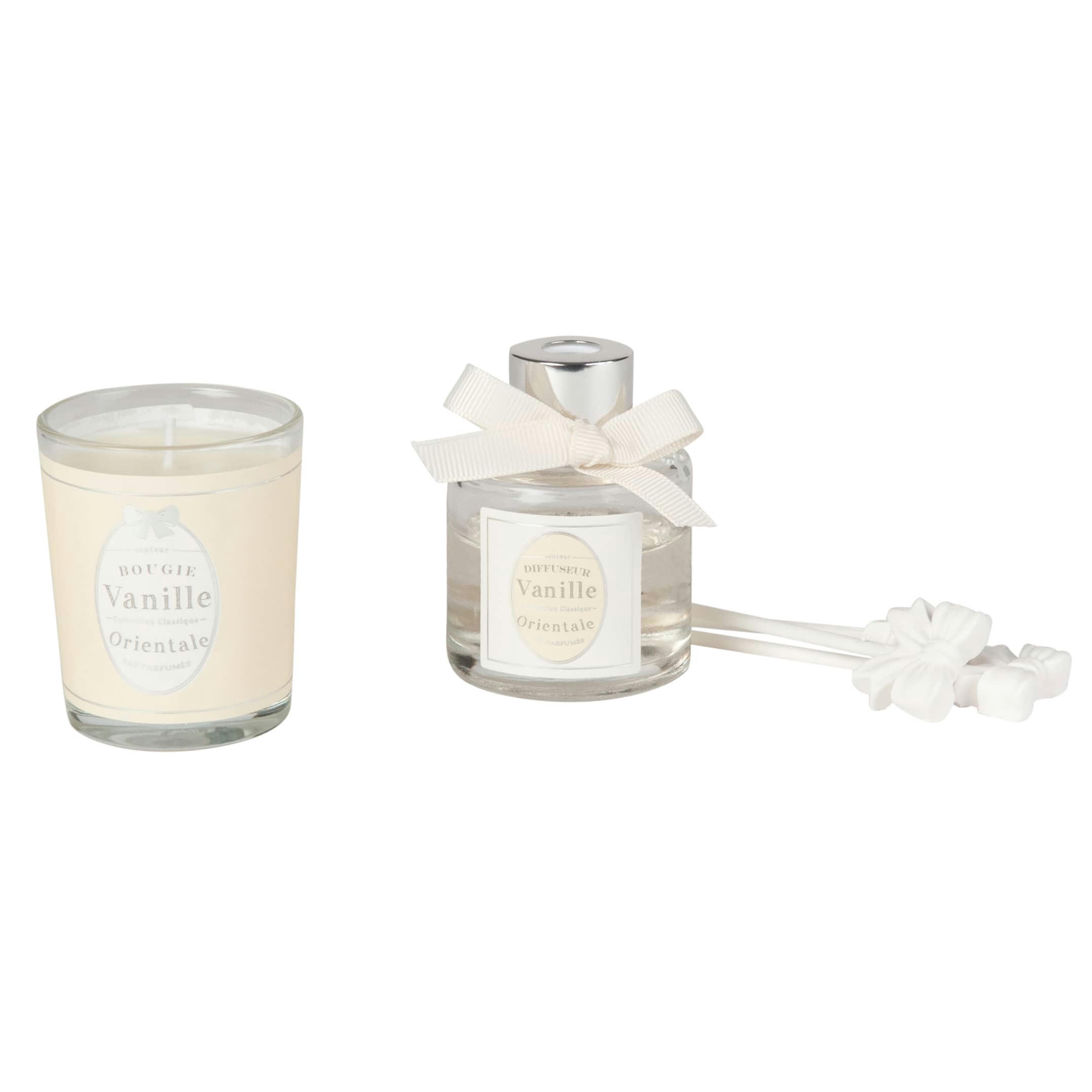- Coffret bougie parfumée 50g et diffuseur de parfum vanille orientale 30 ML