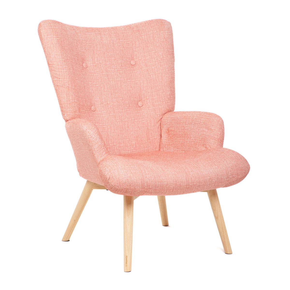 Fotel MOSS POP w tkaninie różowy 70x55x95 cm HOMLA