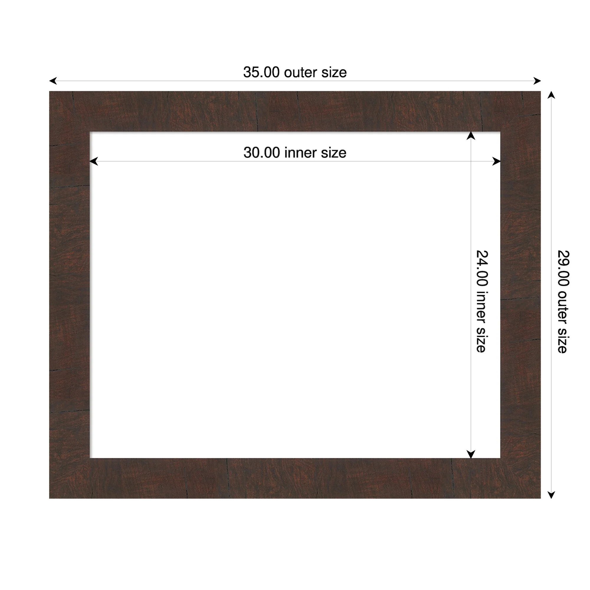 Amanti Art Wildwood Brown Framed Dry Erase Magnetic Board