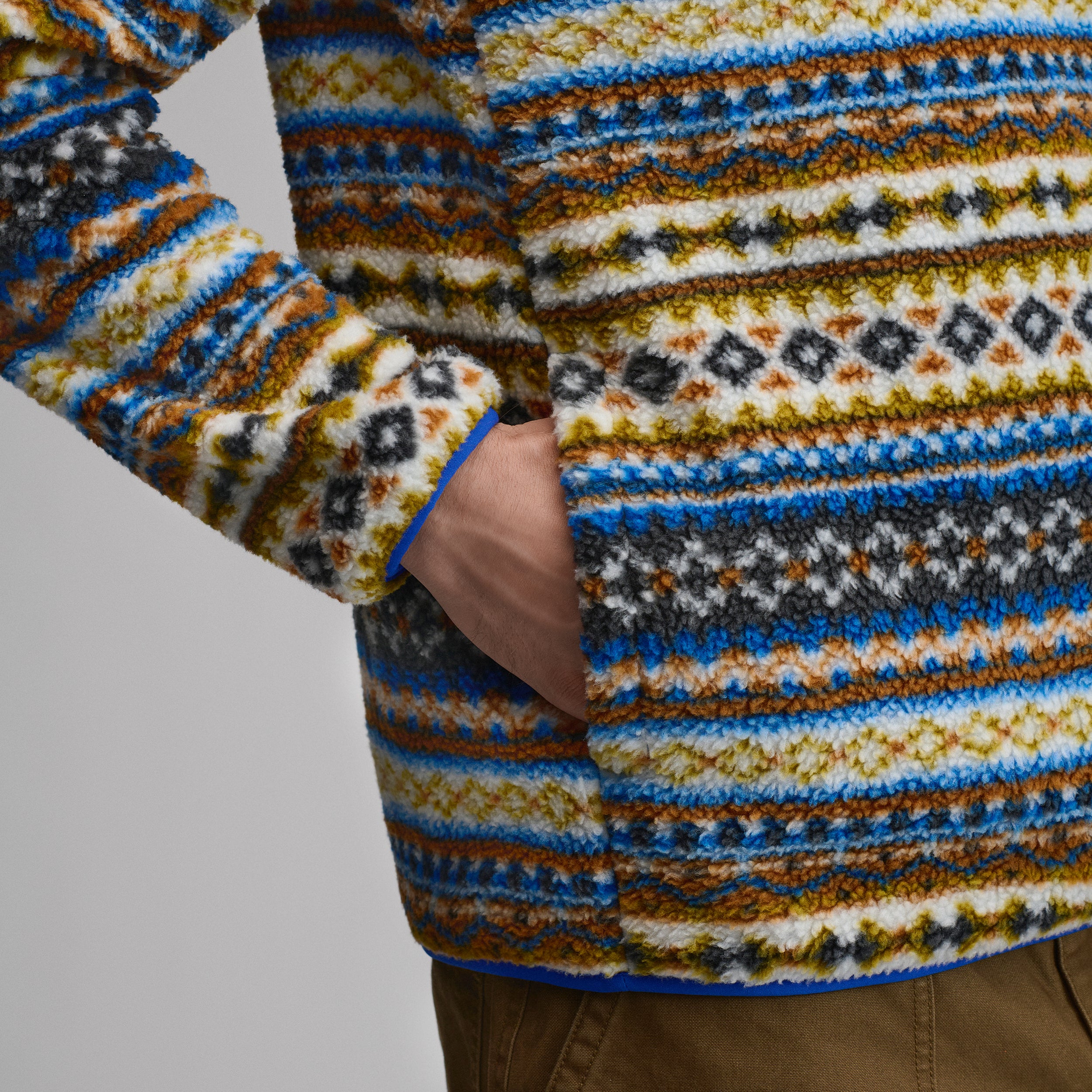 Men's Journey Snap-Mock Print Fleece Pullover