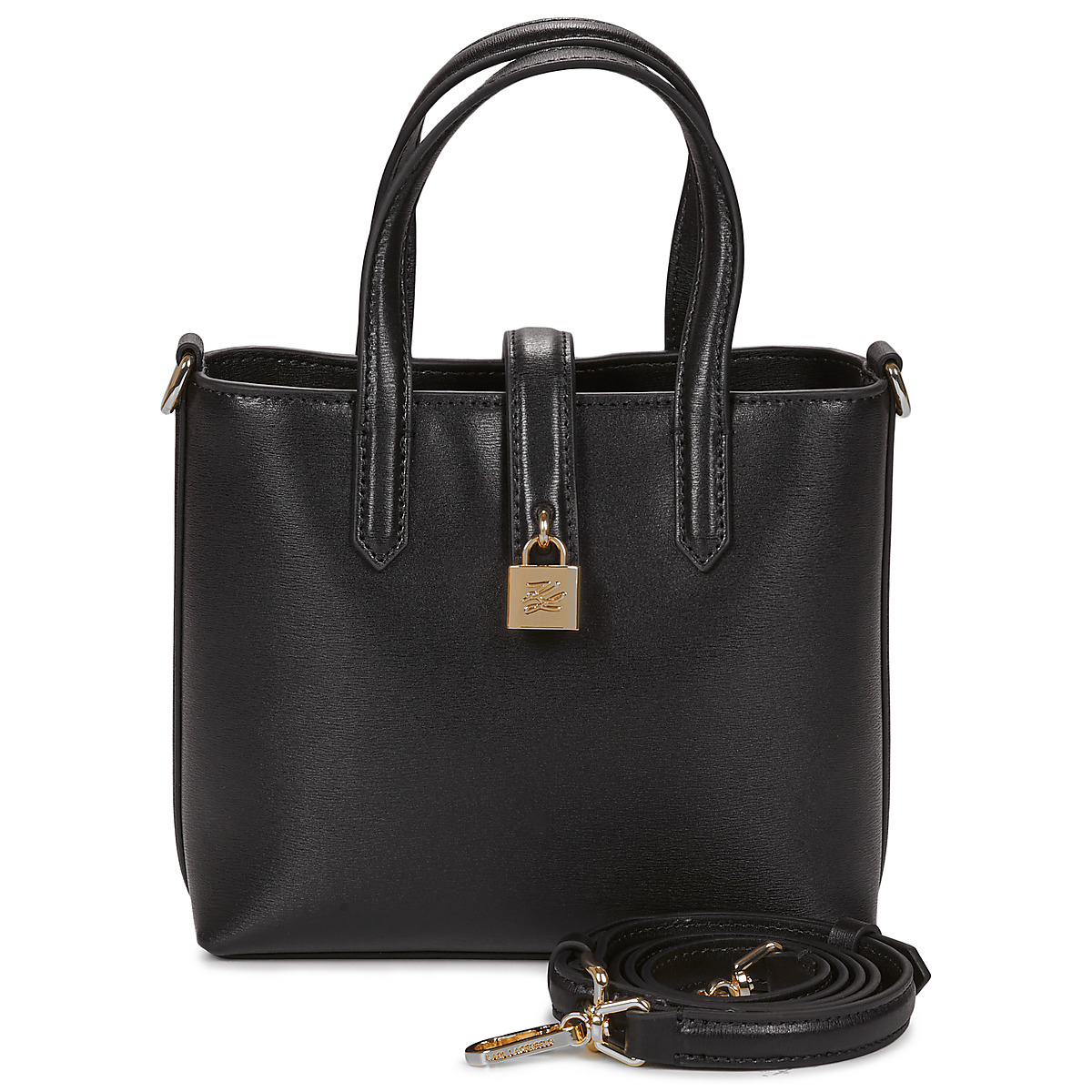 Karl Lagerfeld - K/AUTOGRAPH PADLOCK MINI TOTE - Black / Gold