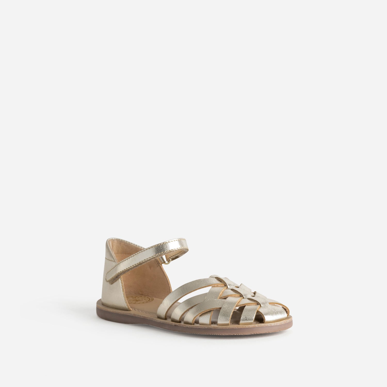 Sandale BUGGY dorée cuir tressé