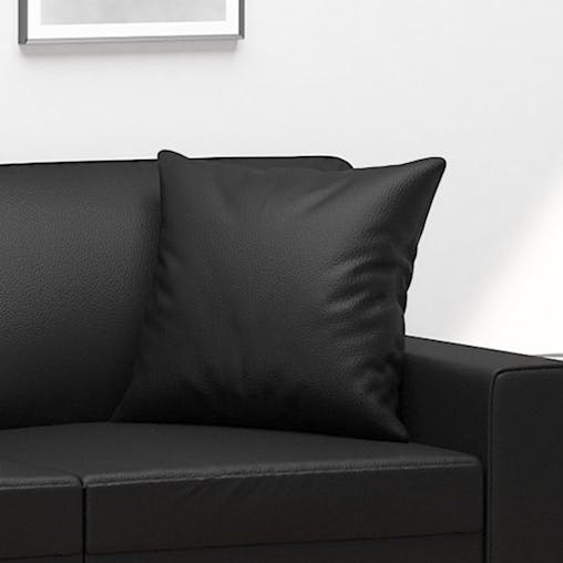 NNEVL Throw Pillows 2 pcs Black 40x40 cm Faux Leather