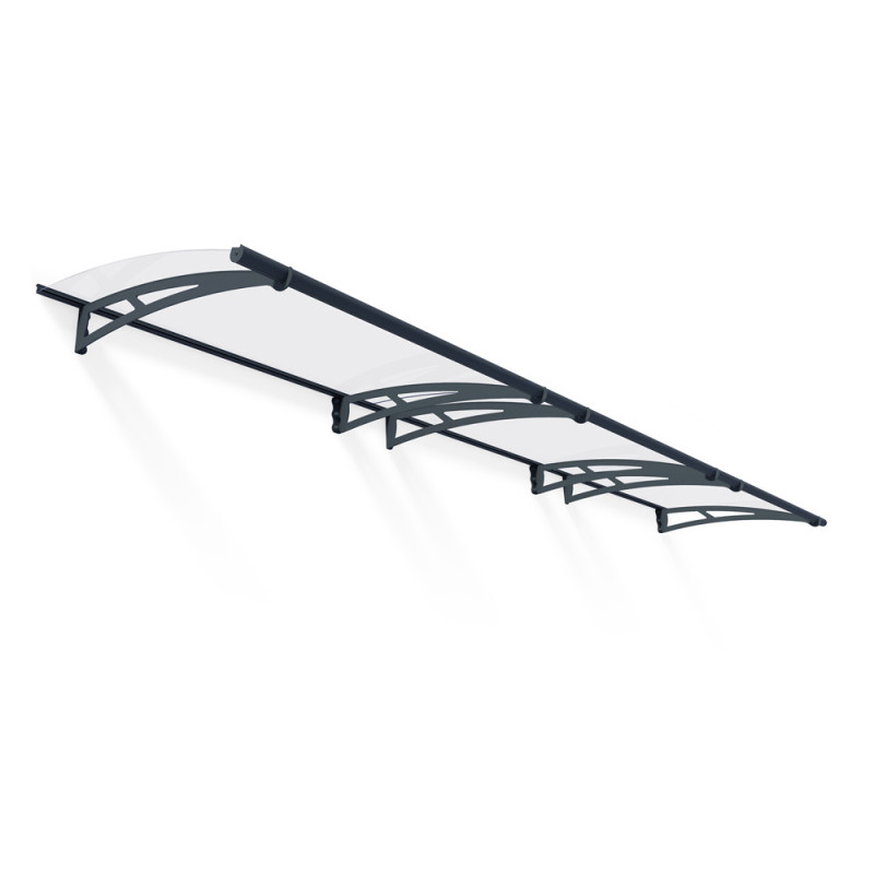 Marquise de porte Aquila gris foncé 453,5 x 91,5 cm CANOPIA