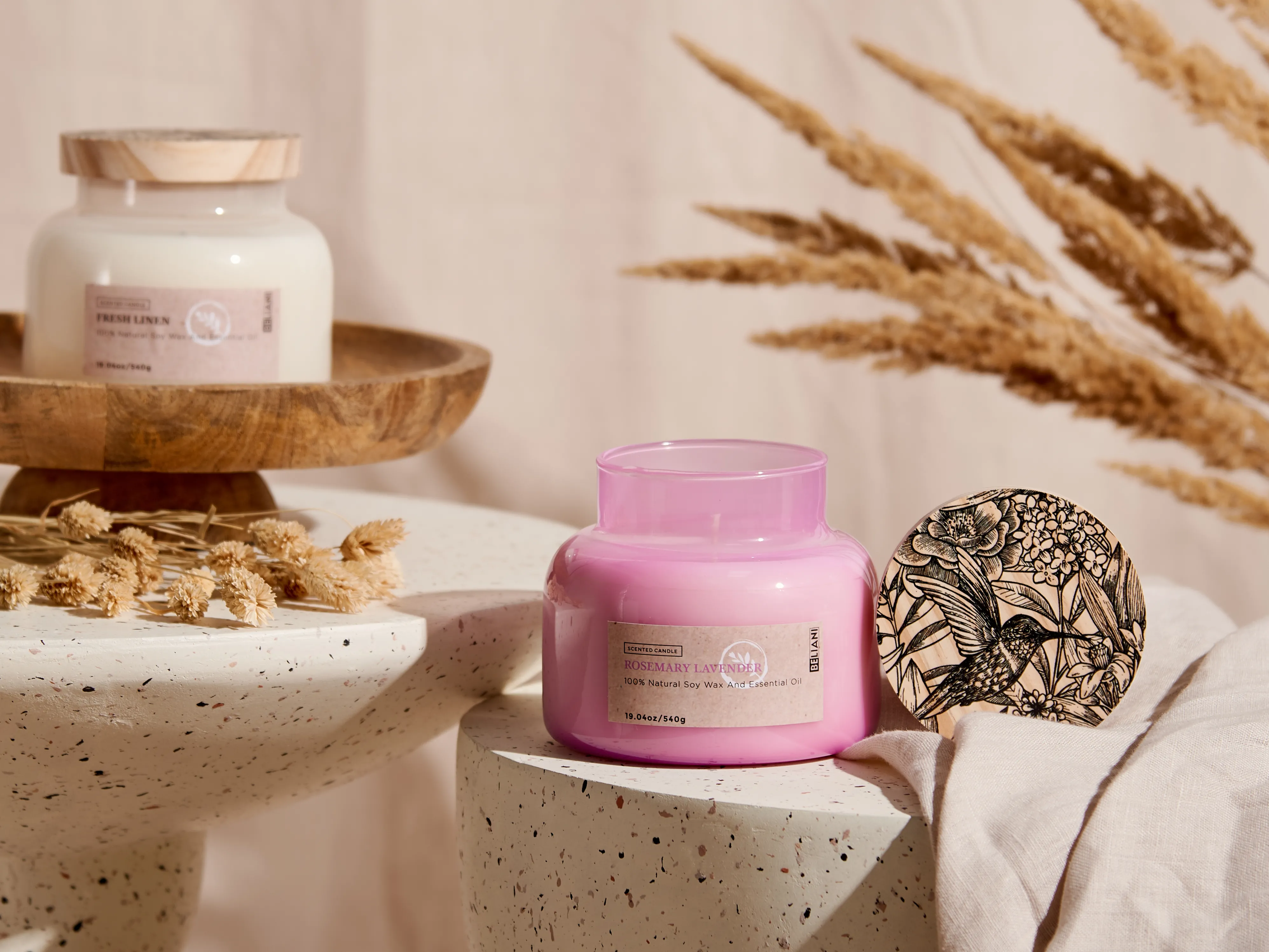 Scented Candle DELIGHT BLISS Soy Wax Fresh Notes