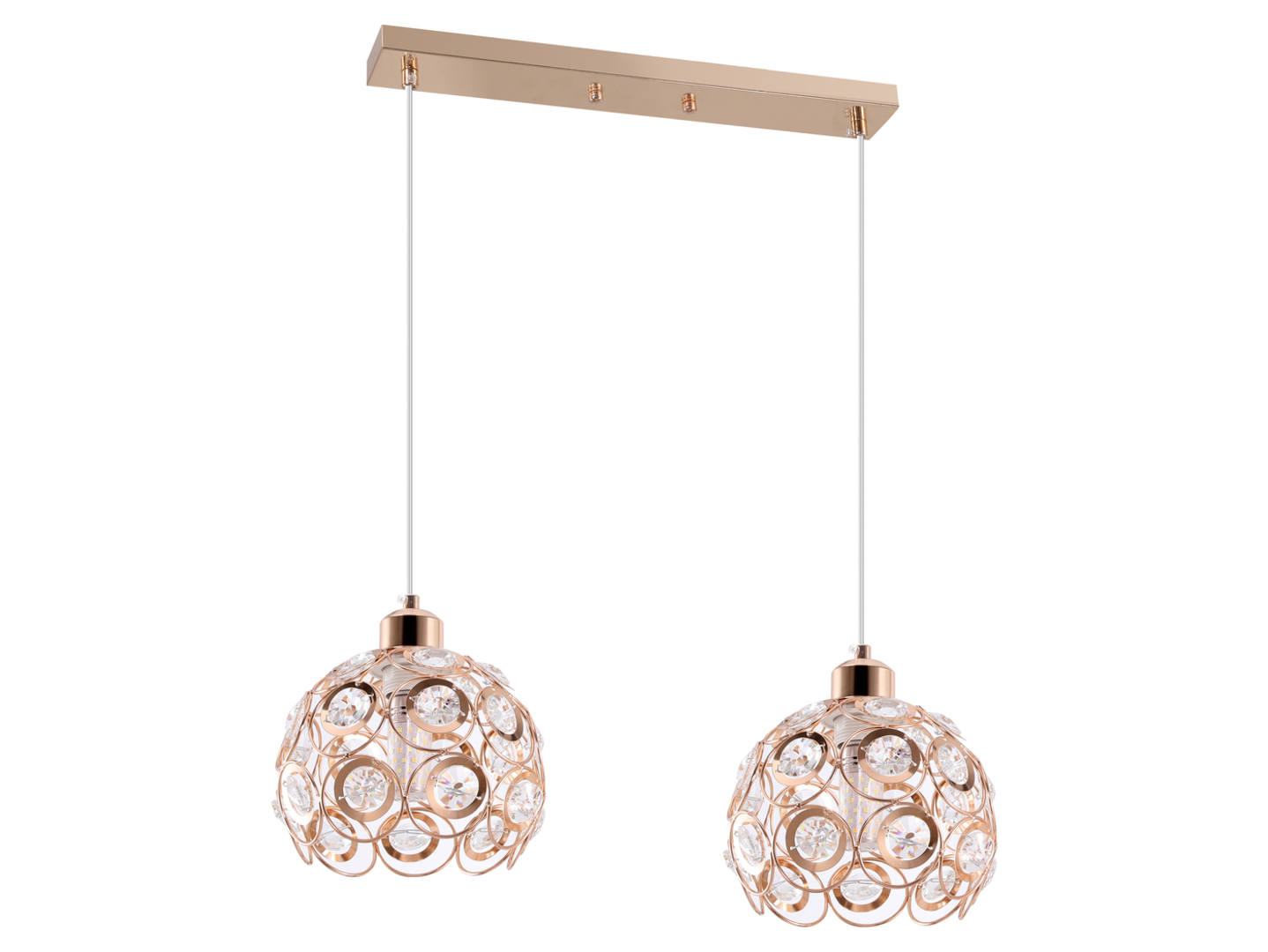 Lampa wisząca Florence 2-punktowa stalowa złota