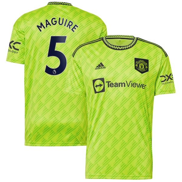 Harry Maguire Manchester United adidas 2022/23 Third Replica Player Jersey - Neon Green