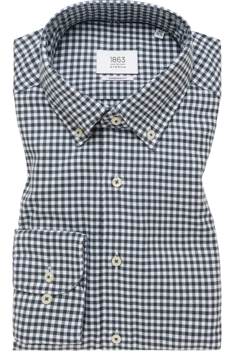 ETERNA 1863 Modern Fit Hemd dunkelgrün, Kariert